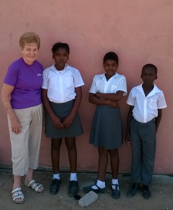 Marilyn Cook with some of the kids