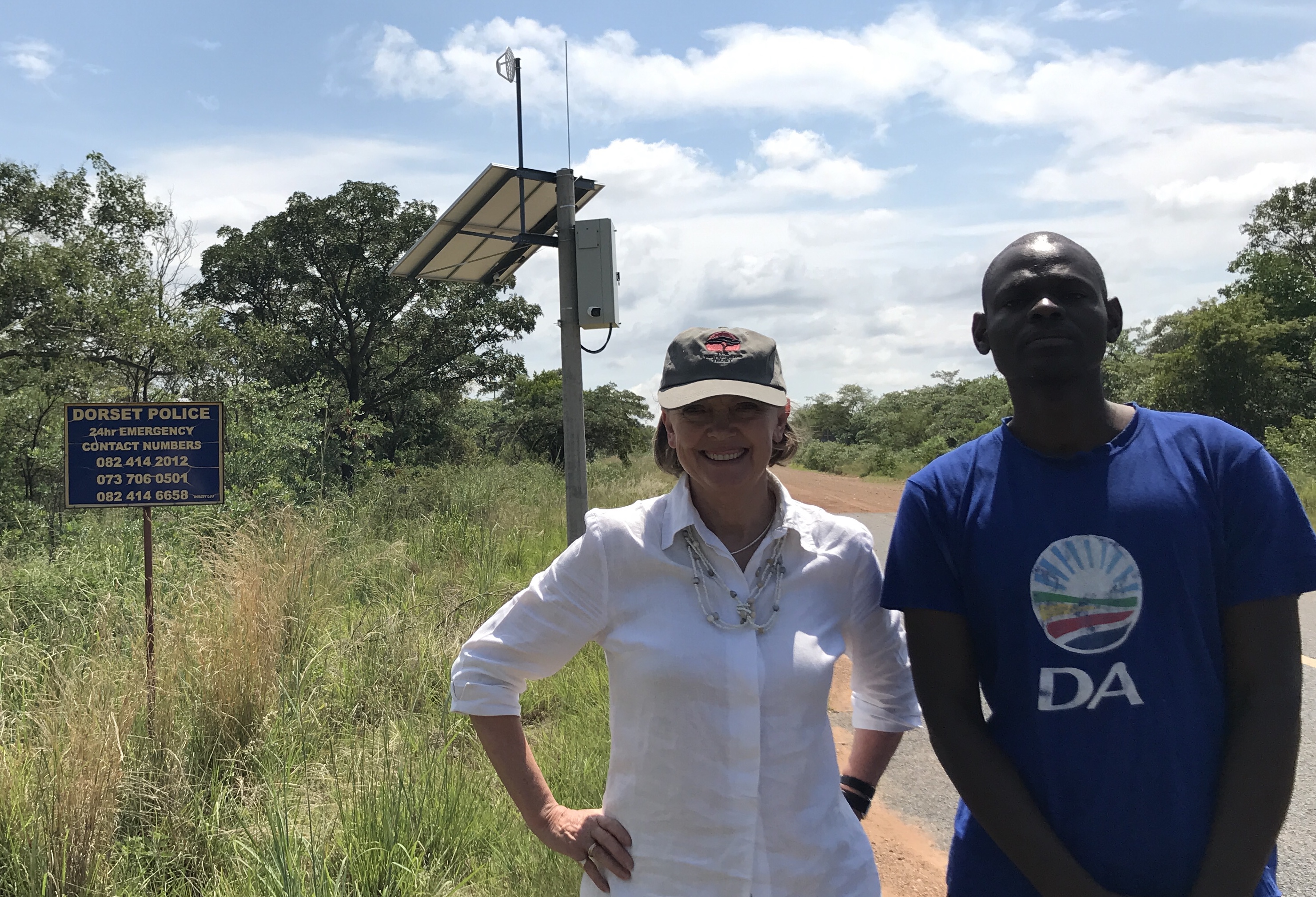 Sophie with security camera