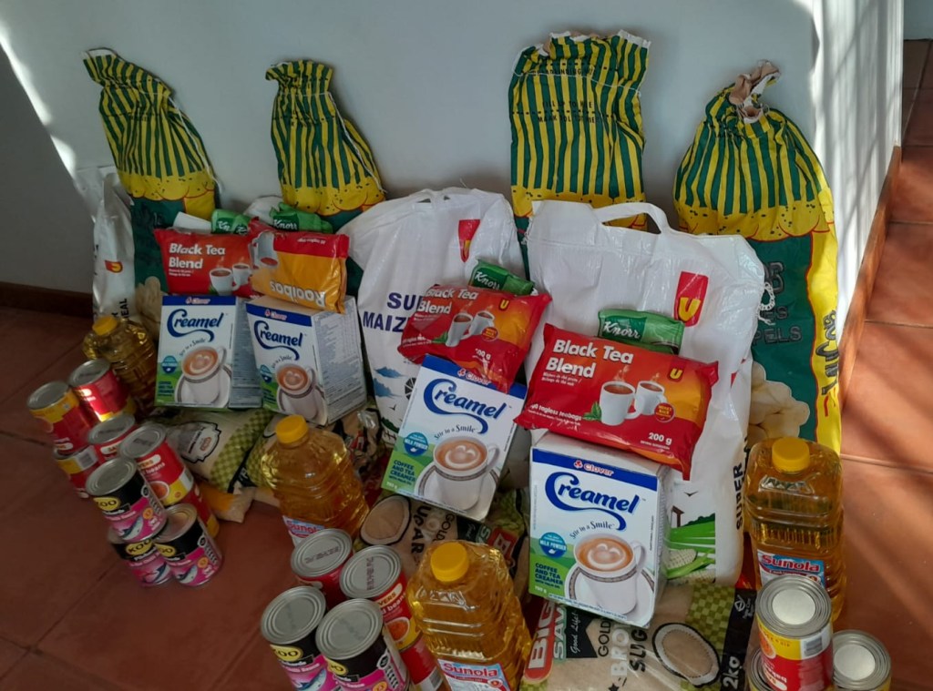 The Waterberg Trust pay for food parcels donated to needy members of the Waterberg community by School Nurse Sister Grace
